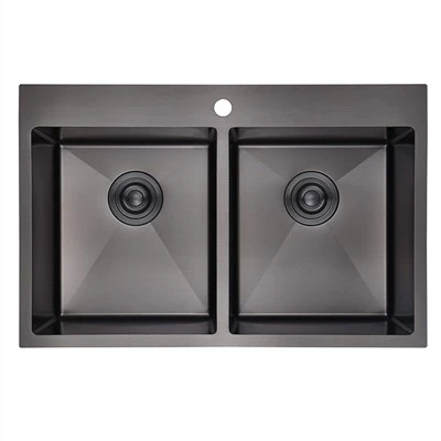 Sinki Dapur Double Hitam PVD